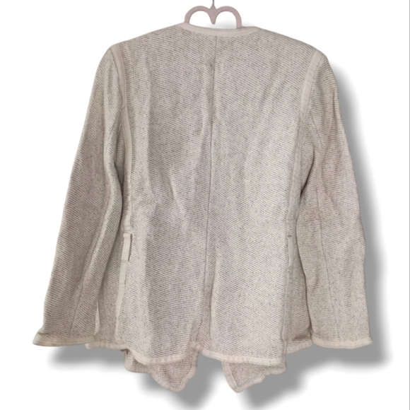 VINCE Tweed Effect Cotton Blend Jacket in Cream Size Small  $295 - Picture 6 of 8